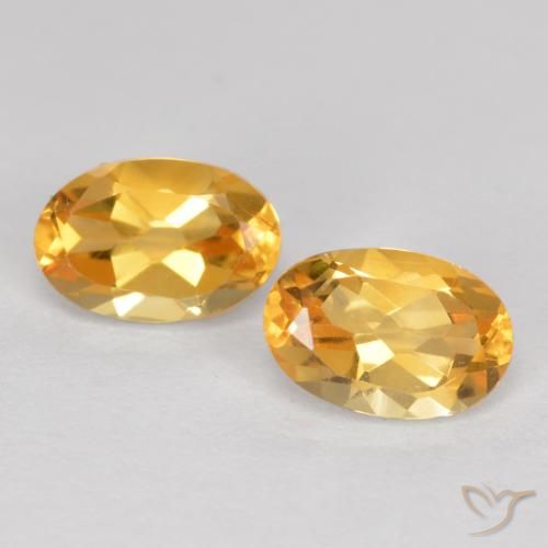 0.87ctw Natürlicher Tiefes Goldorange Citrin, Oval, VVS-VS