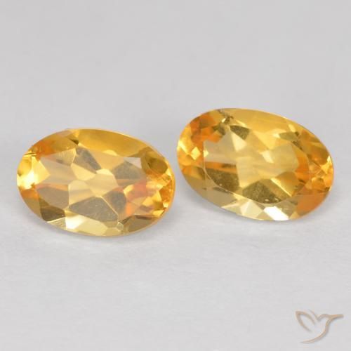 0.87 ct natürliche Tiefes Goldorange Citrin-Edelsteine, Oval, VVS-VS