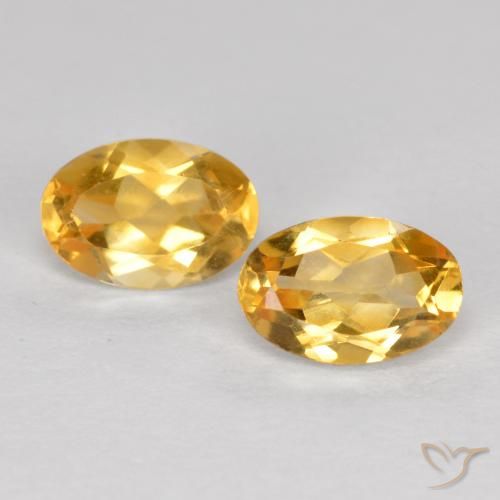 0.82ctw Natürlicher Tiefes Goldorange Citrin, Oval, VVS-VS