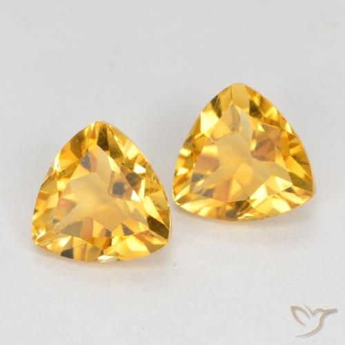 1.51ctw Natürlicher Tiefes Goldorange Citrin, Trillion, VVS-VS