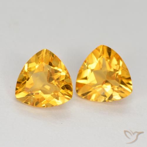 1.44ctw Natürlicher Dunkelgolden Citrin, Trillion, VVS-VS