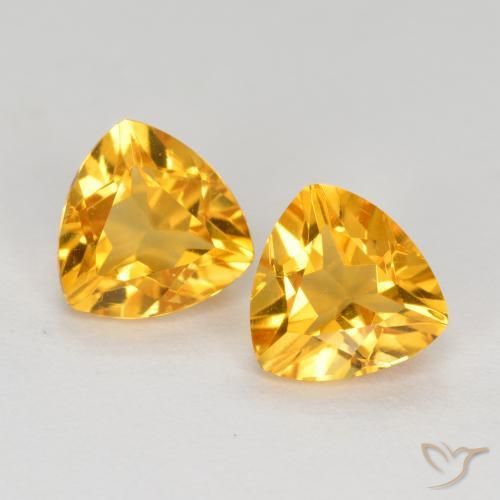 1.44 ct natürliche Dunkelgolden Citrin-Edelsteine, Trillion, VVS-VS