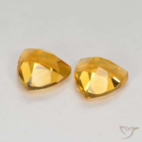 1.44 ct natürliche Dunkelgolden Citrin-Edelsteine, Trillion, VVS-VS