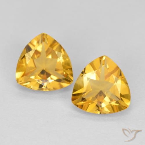 1.22ctw Natürlicher Mittleres Gold Citrin, Trillion, VVS-VS
