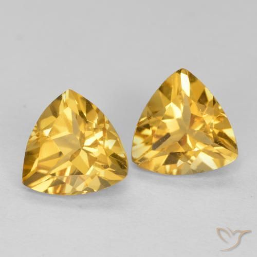 1.37 ct natürliche gold-orange Citrin-Edelsteine, Trillion, VVS-VS