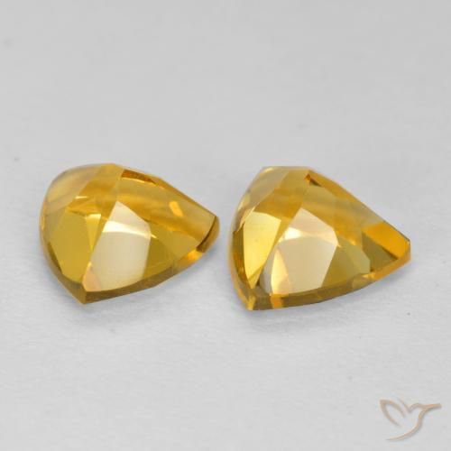 1.37 ct natürliche gold-orange Citrin-Edelsteine, Trillion, VVS-VS