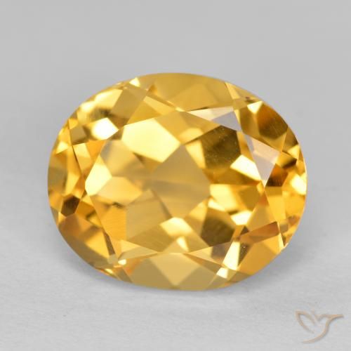 4.98ct Natürlicher Tiefes Goldorange Citrin, Oval, VVS-VS