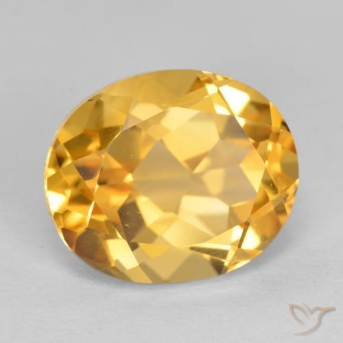 9,17 ctw natürlicher Tiefes Goldorange Citrin, Oval, VVS-VS