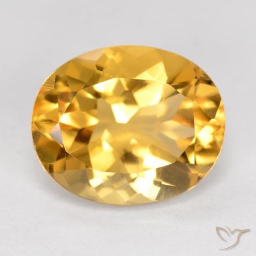 4.57ct Natürlicher Mittel-Dunkelgold Citrin, Oval, VVS-VS