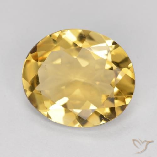 9,17 ctw natürlicher Golden Citrin, Oval, VVS-VS