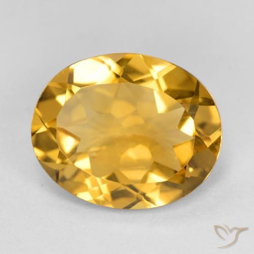 3.80ct Natürlicher Mittel-Dunkelgold Citrin, Oval, VVS-VS