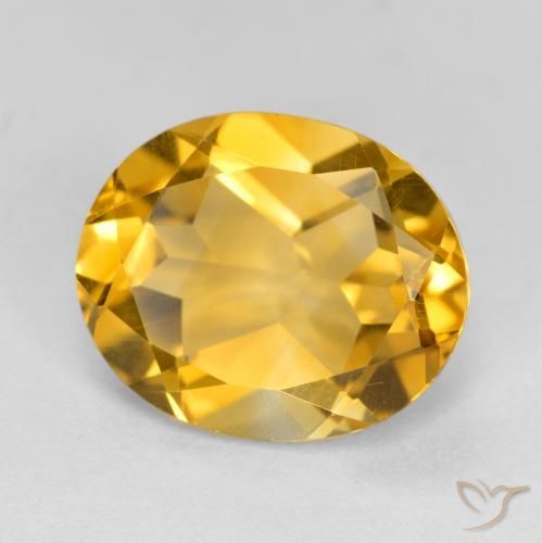 9,17 ctw natürlicher Golden Citrin, Oval, VVS-VS