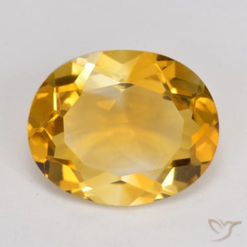 4.11ct Natürlicher Tiefes Goldorange Citrin, Oval, VVS-VS