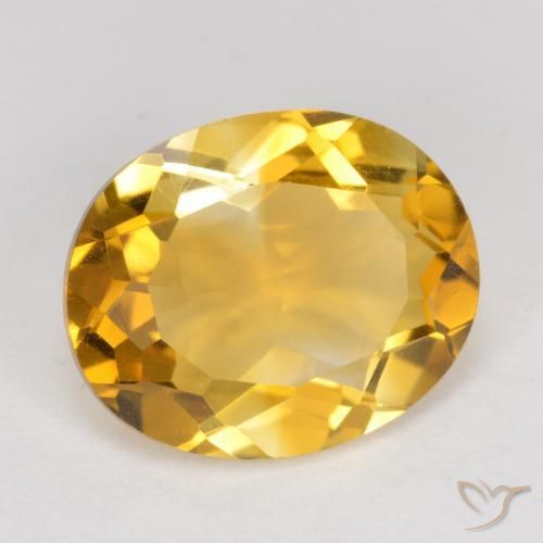 9,17 ctw natürlicher Tiefes Goldorange Citrin, Oval, VVS-VS
