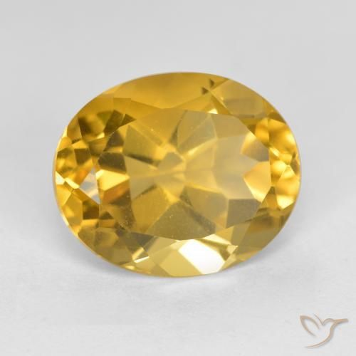 9,17 ctw natürlicher Tiefes Goldorange Citrin, Oval, VS