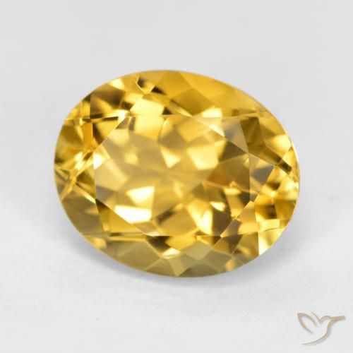 9,17 ctw natürlicher Tiefes Gold Citrin, Oval, VVS-VS