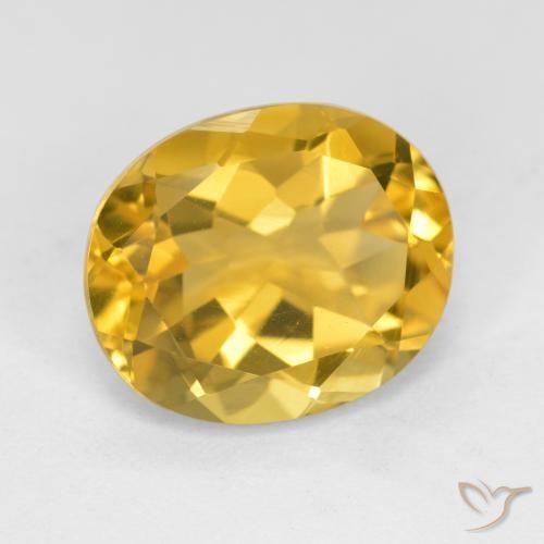 9,17 ctw natürlicher gold-orange Citrin, Oval, VVS-VS