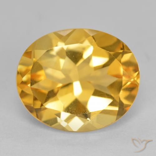 4.46ct Natürlicher gold-orange Citrin, Oval, VS