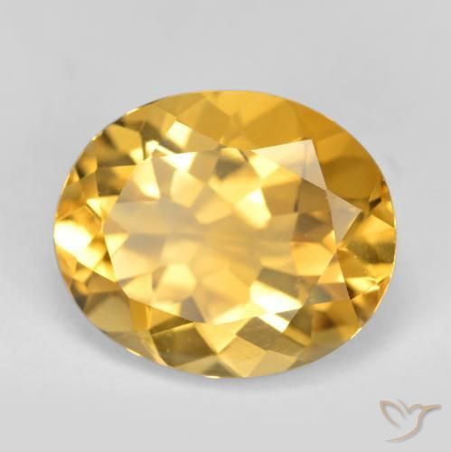 3,97 ctw natürlicher goldener Citrin, Oval Schliff, VS