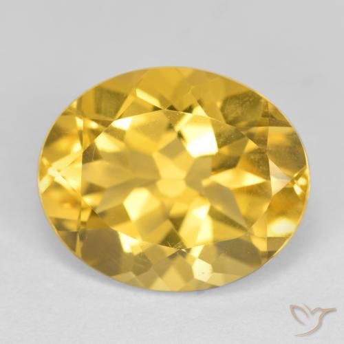 4.07ct Natürlicher gold-orange Citrin, Oval, VS