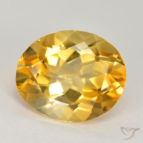 4.01ct Natürlicher Tiefes Goldorange Citrin, Oval, VS