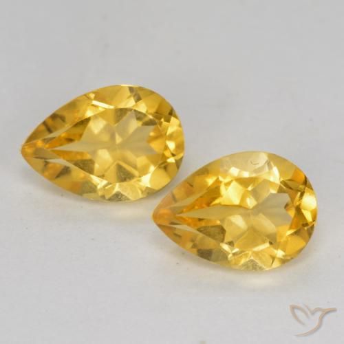 1.39ctw Natürlicher Mittel-Dunkelgold Citrin, Birnenform, VS