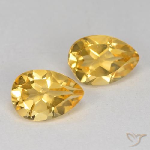 1.39 ct natürliche Mittel-Dunkelgold Citrin-Edelsteine, Birnenform, VS