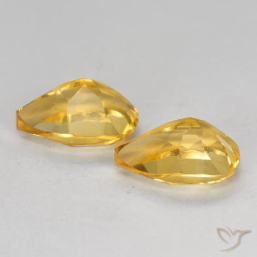 1.39 ct natürliche Mittel-Dunkelgold Citrin-Edelsteine, Birnenform, VS