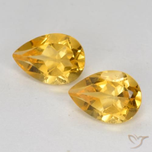 1.30ctw Natürlicher Tiefes Goldorange Citrin, Birnenform, VS