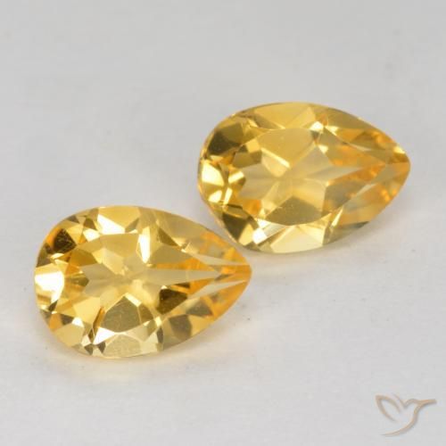 1.30 ct natürliche Tiefes Goldorange Citrin-Edelsteine, Birnenform, VS