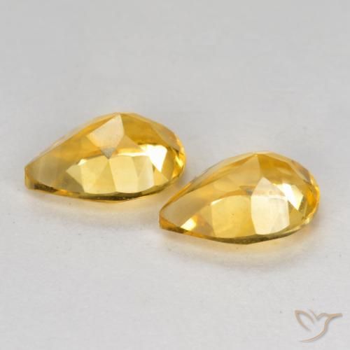 1.30 ct natürliche Tiefes Goldorange Citrin-Edelsteine, Birnenform, VS