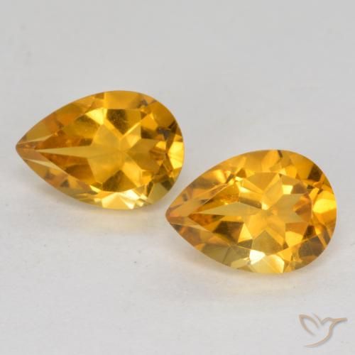 1.40ctw Natürlicher Dunkelorange-Gold Citrin, Birnenform, VS