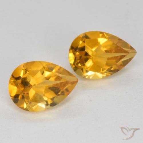 1.40 ct natürliche Dunkelorange-Gold Citrin-Edelsteine, Birnenform, VS