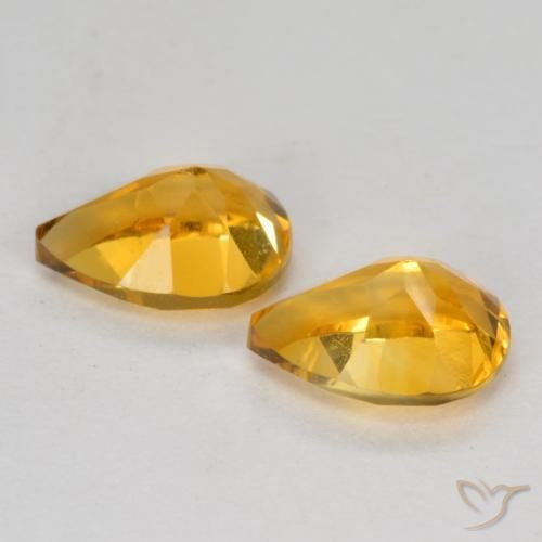 1.40 ct natürliche Dunkelorange-Gold Citrin-Edelsteine, Birnenform, VS