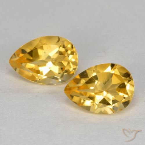 1.48ctw Natürlicher Mittel-Dunkelgold Citrin, Birnenform, VS