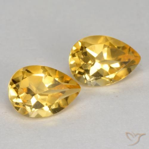 1.48 ct natürliche Mittel-Dunkelgold Citrin-Edelsteine, Birnenform, VS