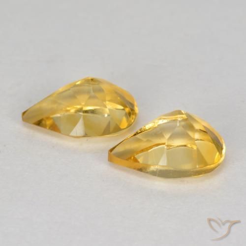 1.22 ct natürliche Mittel-Dunkelgold Citrin-Edelsteine, Birnenform, VS