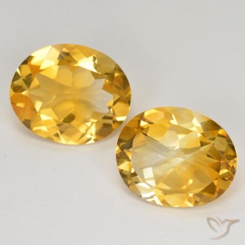 7.42ctw Natürlicher Tiefes Goldorange Citrin, Oval, VS