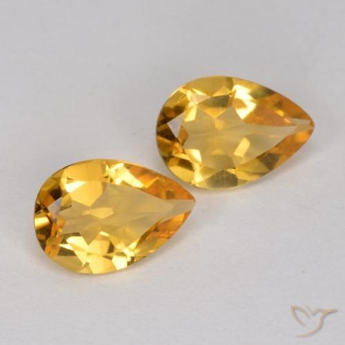 1.10 ct natürliche Tiefes Goldorange Citrin-Edelsteine, Birnenform, VS
