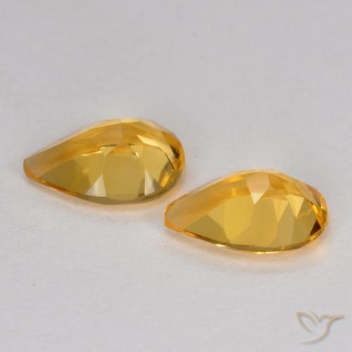 1.10 ct natürliche Tiefes Goldorange Citrin-Edelsteine, Birnenform, VS