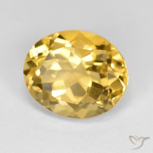 9,17 ctw natürlicher Golden Citrin, Oval, VVS-VS