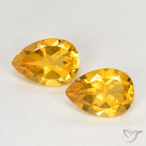 1.26ctw Natürlicher Helles Gold Citrin, Birnenform, VS