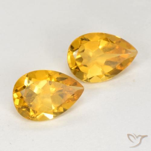 1.26 ct natürliche Helles Gold Citrin-Edelsteine, Birnenform, VS