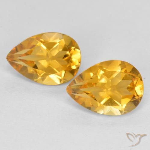 1.31ctw Natürlicher Tiefes Goldorange Citrin, Birnenform, VS