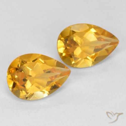 1.31 ct natürliche Tiefes Goldorange Citrin-Edelsteine, Birnenform, VS
