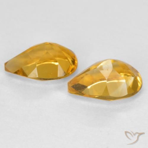 1.31 ct natürliche Tiefes Goldorange Citrin-Edelsteine, Birnenform, VS