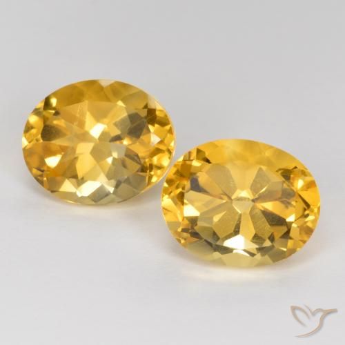 7.71ctw Natürlicher gold-orange Citrin, Oval, VVS-VS