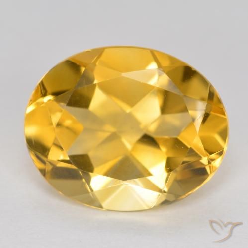 3.14ct Natürlicher Tiefes Goldorange Citrin, Oval, VVS-VS