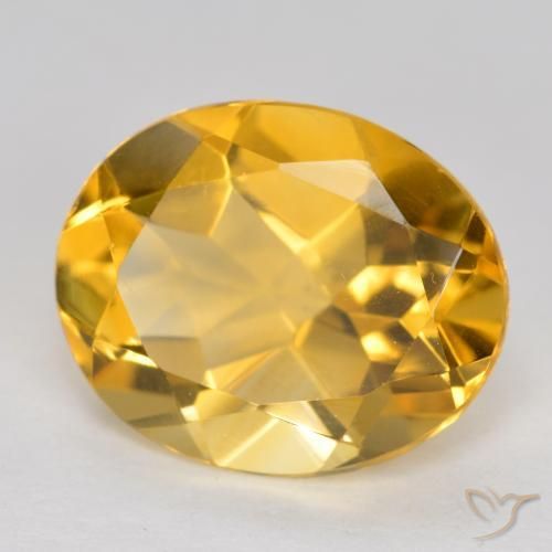 9,17 ctw natürlicher Tiefes Goldorange Citrin, Oval, VVS-VS