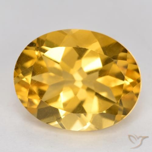 3.50ct Natürlicher Tiefes Goldorange Citrin, Oval, VVS-VS
